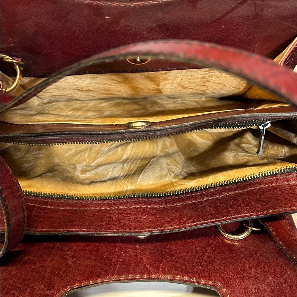 Vintage IGOR style Luxurious Brown Red Leather Bag - Picture 4 of 7